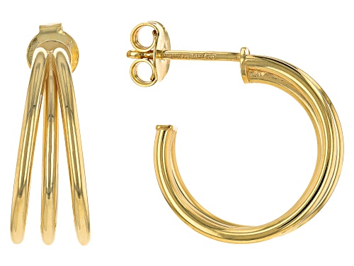 Splendido Oro (TM) Divino 14k Yellow Gold With a Sterling Silver Core 11/16" Multi-Row Earrings