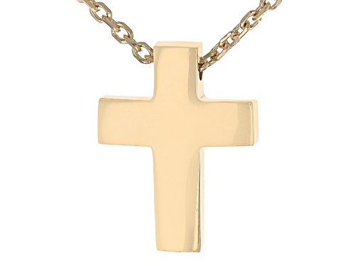 14k Yellow Gold Cross Pendant 18 Inch Necklace - Size 18