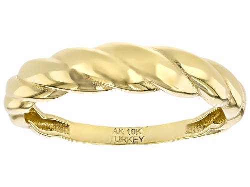 10k Yellow Gold Croissant Style Band Ring - Size 8