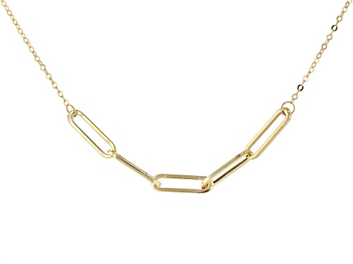 10k Yellow Gold Paperclip 18 Inch Necklace - Size 18