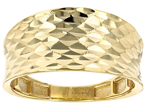 10k Yellow Gold Diamond-Cut Band Ring - Size 8