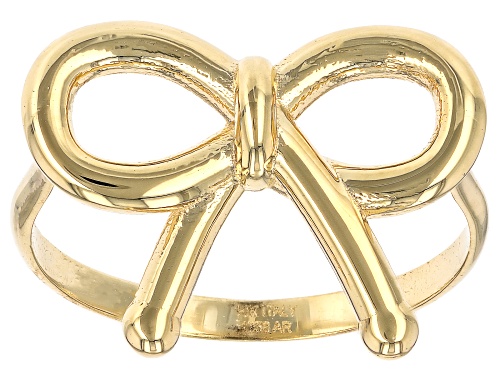 10k Yellow Gold Bow Ring - Size 8