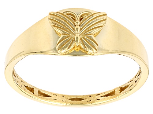 10k Yellow Gold Butterfly Ring - Size 8