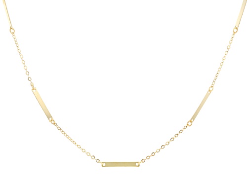10k Yellow Gold Bar Station 20 Inch Necklace - Size 20