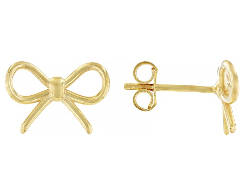10k Yellow Gold Bow Earrings