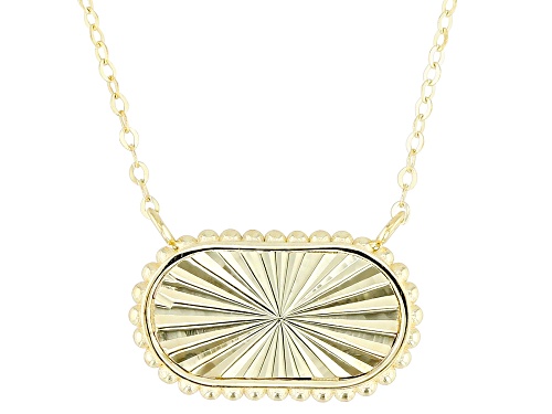 10k Yellow Gold Sunburst Bar 18 Inch Necklace - Size 18