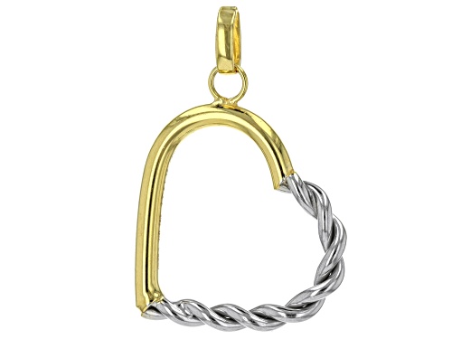 14k Yellow Gold With a Sterling Silver Core Two-Tone Heart Pendant