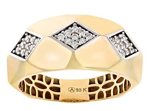 10k Yellow Gold & Rhodium Over 10k Yellow Gold Bella Luce® Geometric Domed Ring - Size 8