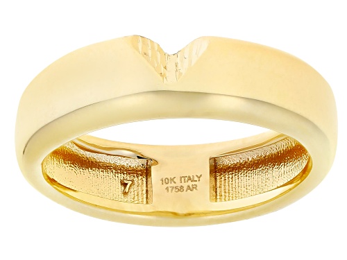 Splendido Italian Jewelry™ 10k Yellow Gold Cigar Band Heart Ring - Size 6