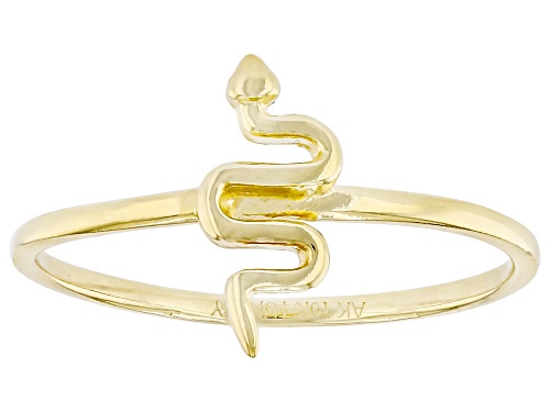 10k Yellow Gold Dainty Snake Ring - Size 9