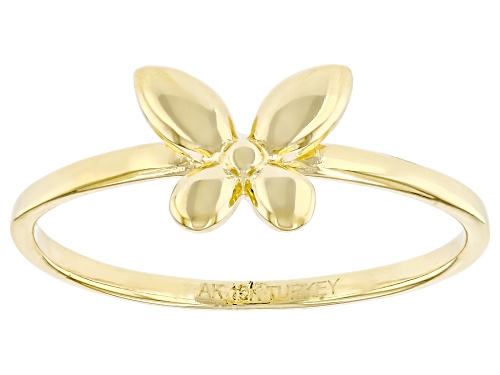 10k Yellow Gold Dainty Butterfly Ring - Size 10