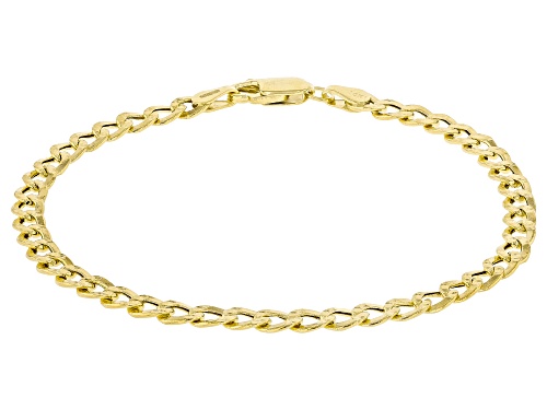 Splendido Italian Jewelry™ 10k Yellow Gold 4.3mm Pave Curb Link Bracelet - Size 8