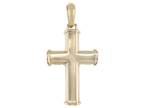 10k Yellow Gold Beveled Cross Pendant
