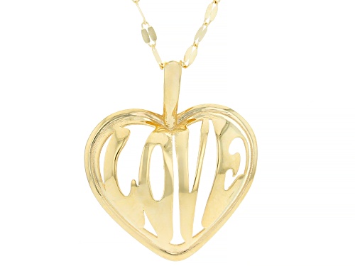 Splendido Italian Jewelry™ 10k Yellow Gold Petali Love Heart Pendant with Chain