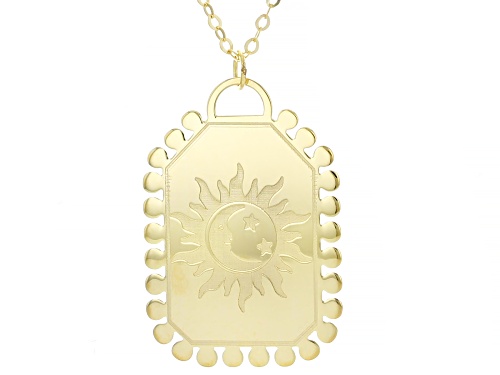 Splendido Italian Jewelry™ 10k Yellow Gold Sun and Moon Necklace - Size 20