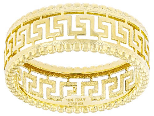 Splendido Italian Jewelry™ 10k Yellow Gold Greek Key Open Design Band Ring - Size 7