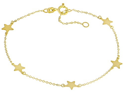 Splendido Italian Jewelry™ 10k Yellow Gold Star Station 7-8" Bracelet - Size 8