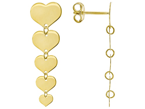 Splendido Italian Jewelry™ 10k Yellow Gold Graduated Heart Dangle Earrings