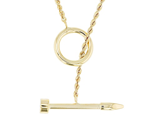 Splendido Italian Jewelry™ 10k Yellow Gold Arrow Lariat Necklace - Size 20