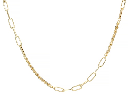 10k Yellow Gold 3mm Paperclip and Rope Mixed 20" Chain - Size 20