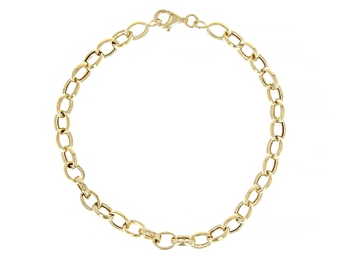10k Yellow Gold 5mm Oval Rolo Link Bracelet - Size 8