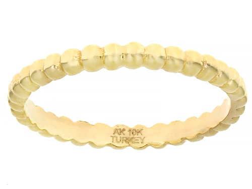 10k Yellow Gold 2mm Beaded Band Ring - Size 6