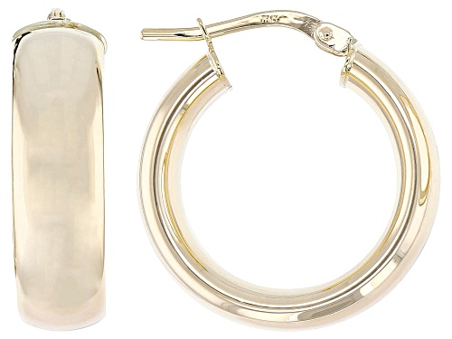 14k Yellow Gold 0.60" Satin Hoop Earrings