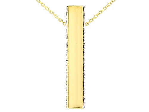 10k Yellow Gold Bar 18" Necklace - Size 18