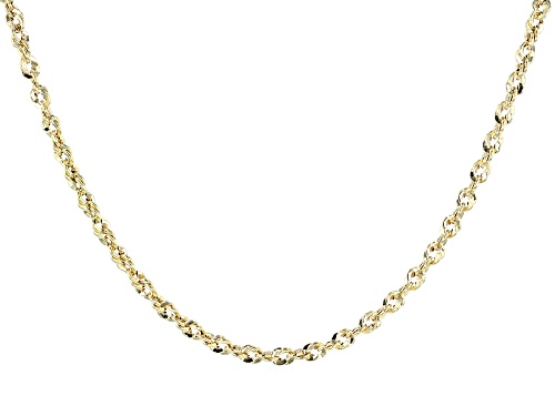 10k Yellow Gold Diamond Cut Rope 18 inch Chain Necklace