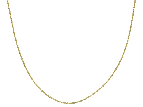 10K Yellow Gold .6MM Criss Cross Chain Necklace 18 Inch - Size 18