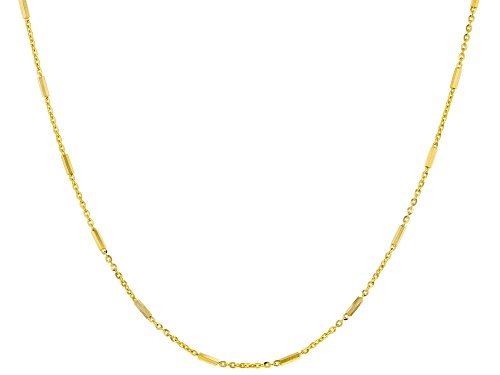 Photo of 10K Yellow Gold Station Bar Flat-Rolo Necklace - Size 20