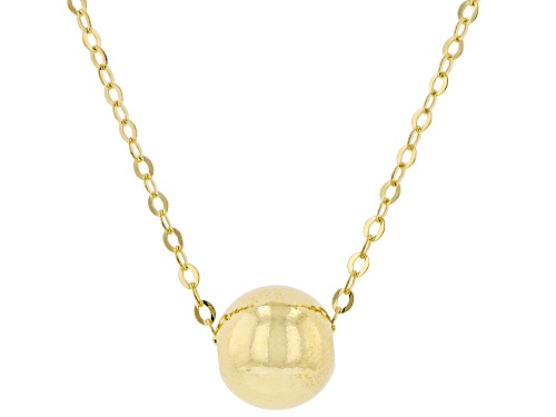 10K Yellow Gold High Polished Bead Necklace 20
