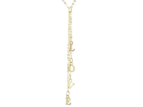 Photo of 10K Yellow Gold "Love" Letter 18 Inch Cable chain Necklace - Size 18