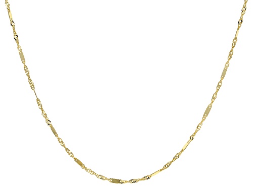 Photo of 10K Yellow Gold 1.4MM Singapore Bar 20 Inch Necklace - Size 20
