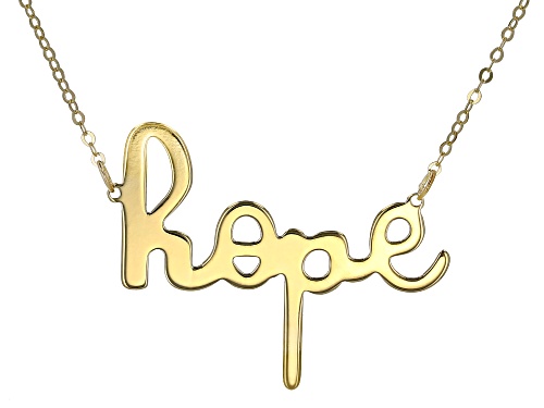 Photo of 10K Yellow Gold Handwritten "Hope" 18 Inch Necklace - Size 18