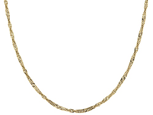 Photo of 14K Yellow Gold 2.3MM Singapore Chain 18 Inch Necklace - Size 18