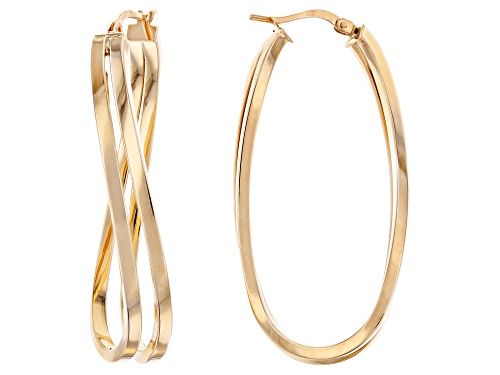 Splendido Oro™ 14K Yellow Gold Polished Double Curve Hoop Earrings