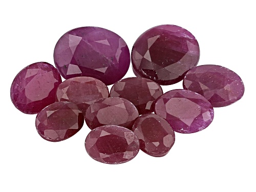 Photo of Parcel of India Ruby loose gemstones with a minimum of 20.00ctw mixed shapes and sizes.