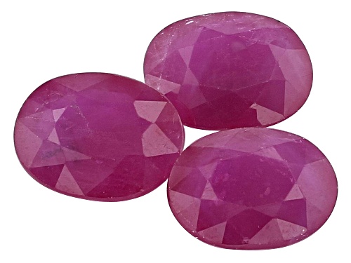Photo of Kenya ruby 9x7mm Oval Set of 3 with a minimum of 6.00ctw