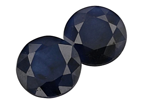 Photo of Blue Sapphire 8.00mm Round Shape Matched Pair with a minimum of 4.00ctw