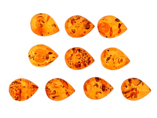 Photo of SET OF AMBER PEAR 8X6 CAB WITH A MINIMUM OF 5.0 CTW.