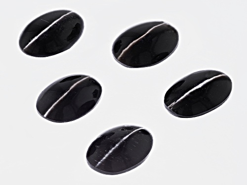 Sillimanite Cat's Eye 8x6mm Oval Cabochon Cut Set of 5 7.90Ctw
