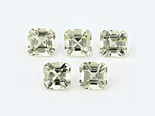 SET OF 5 CANARY APATITE OCTAGON 5.00 ASSCHER CUT WITH MINIMUN OF 3.25 CTW.