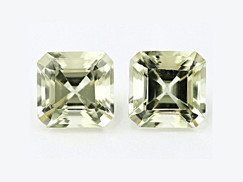 Photo of MATCH PAIR CANARY APATITE OCTAGON 7.00 ASSCHER CUT WITH MINIMUN OF 3.50 CTW.