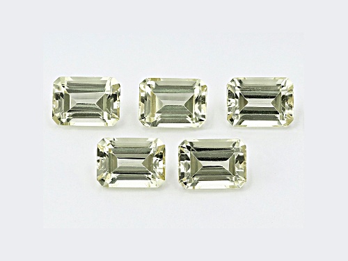 SET OF 5 CANARY APATITE OCTAGON 7x5 WITH MINIMUN OF 5.00 CTW.