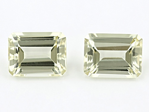 MATCH PAIR CANARY APATITE OCTAGON 8X6 WITH MINIMUN OF 3.25 CTW.