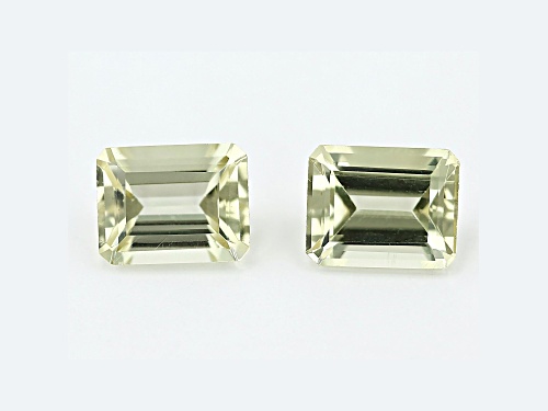 MATCH PAIR CANARY APATITE OCTAGON 9X7 WITH MINIMUN OF 4.75 CTW.
