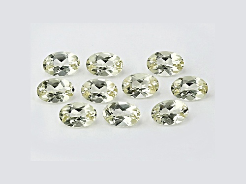 SET OF 10 CANARY APATITE OVAL 6X4 WITH MINIMUN OF 4.25 CTW.