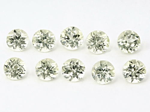SET OF 10 CANARY APATITE ROUND 4 WITH MINIMUN OF 2.50 CTW.