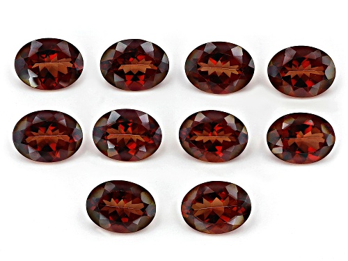 Photo of RED LABRADORITE OVAL 8X6 FACETS SET OF 10 WITH A MINIMUM OF 9 CTW.